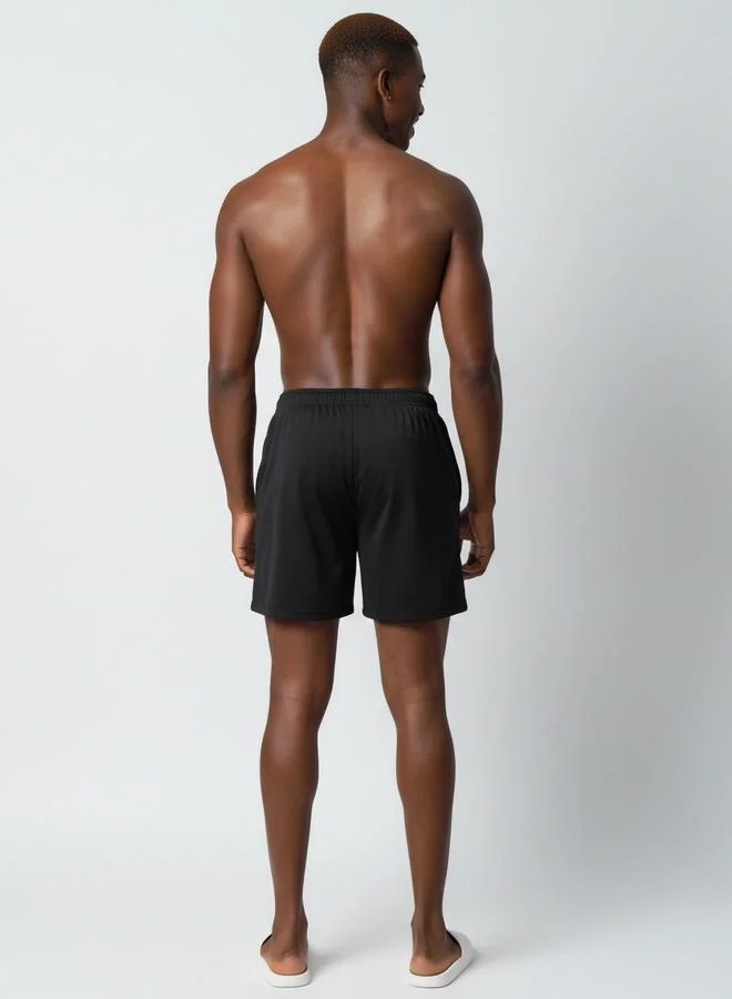 Clans&Hans Men Black Four-Way Lycra Shorts